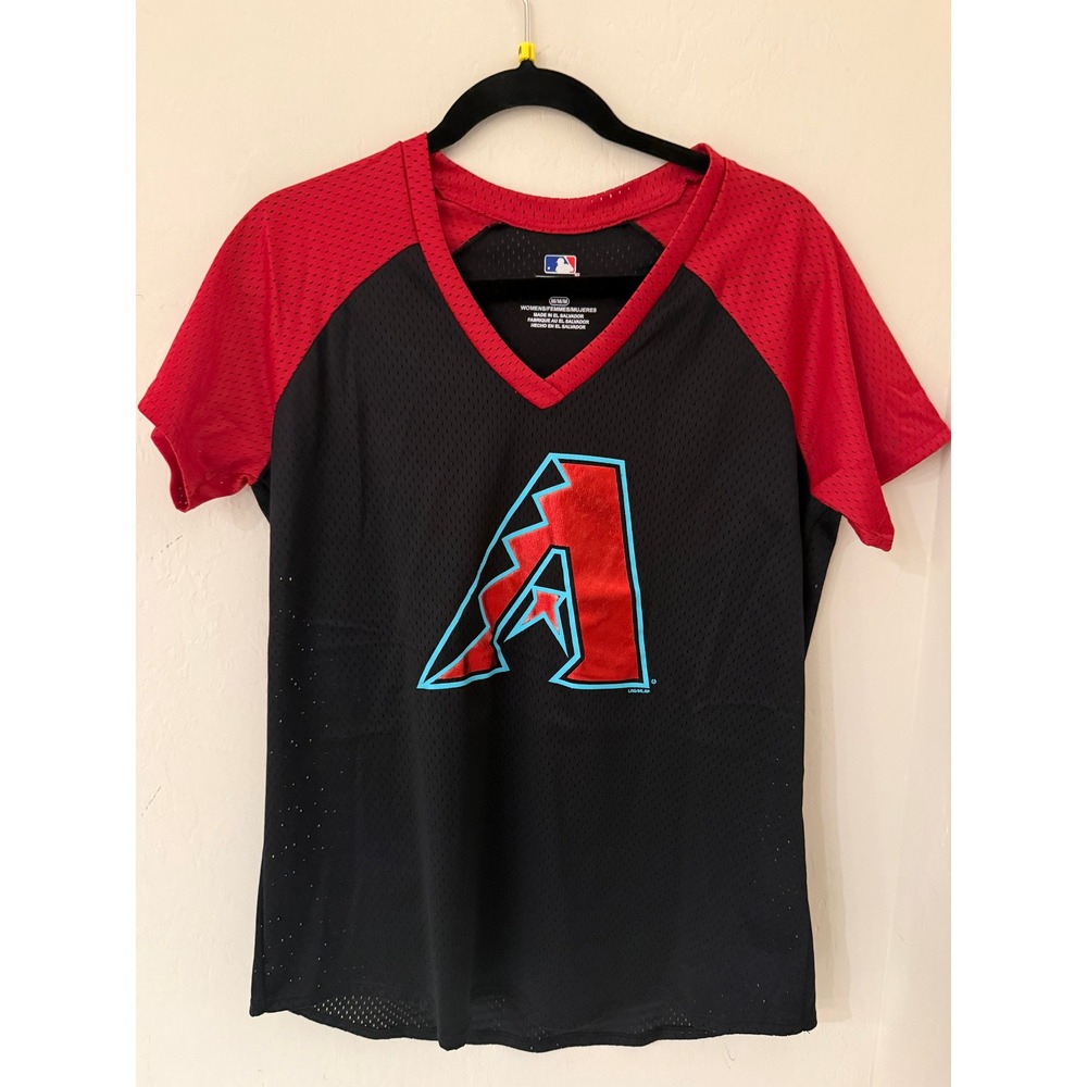 Women's MLB Arizona Diamondbacks Mesh V-Neck Jersey Shirt Size Medium NWOT